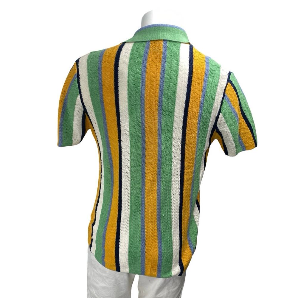 Urban Outfitters Silas Mens Multicolor Knit Short Sleeve Button Down Shirt Top M - Picture 2 of 4
